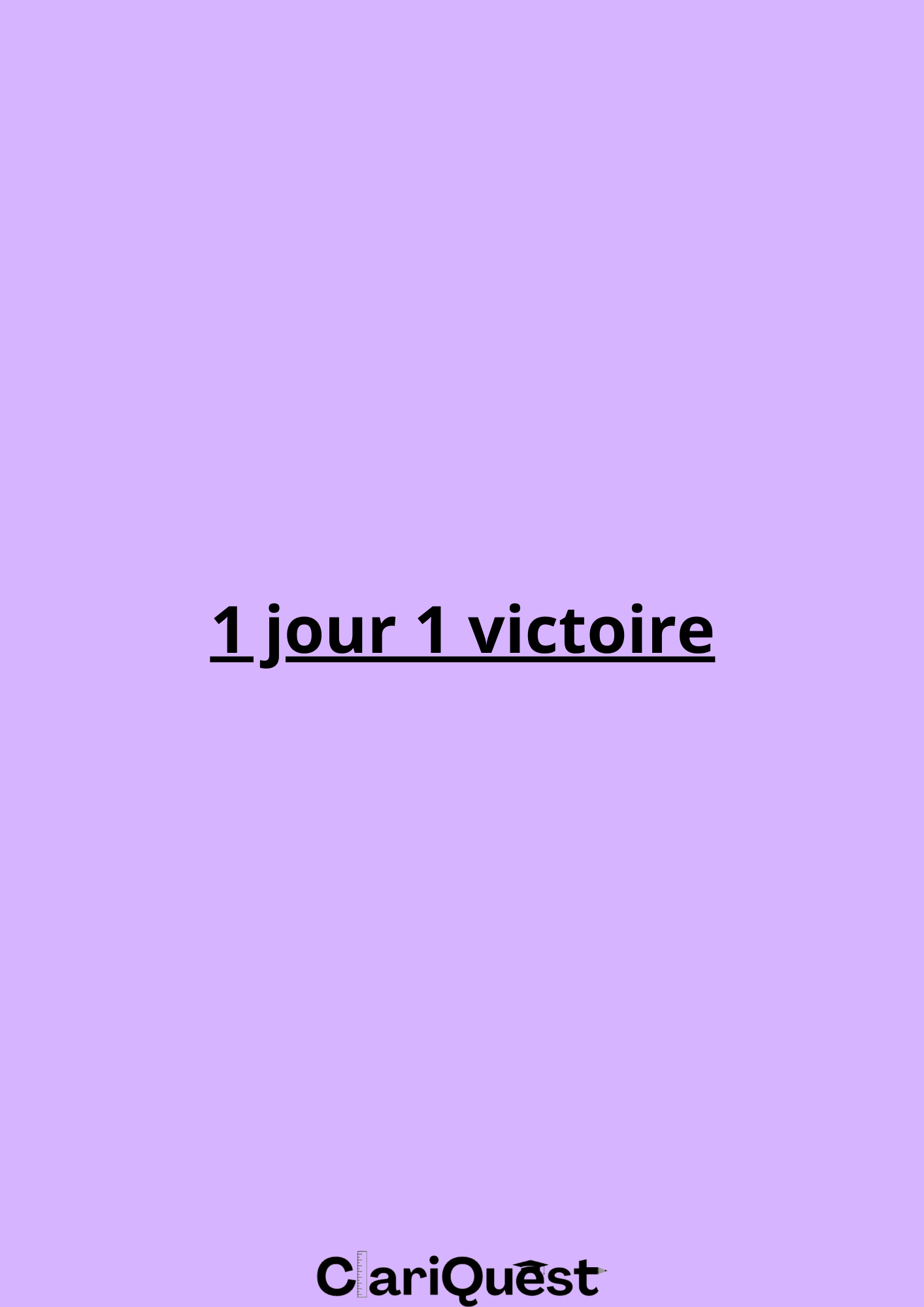 1 jour 1 victoire