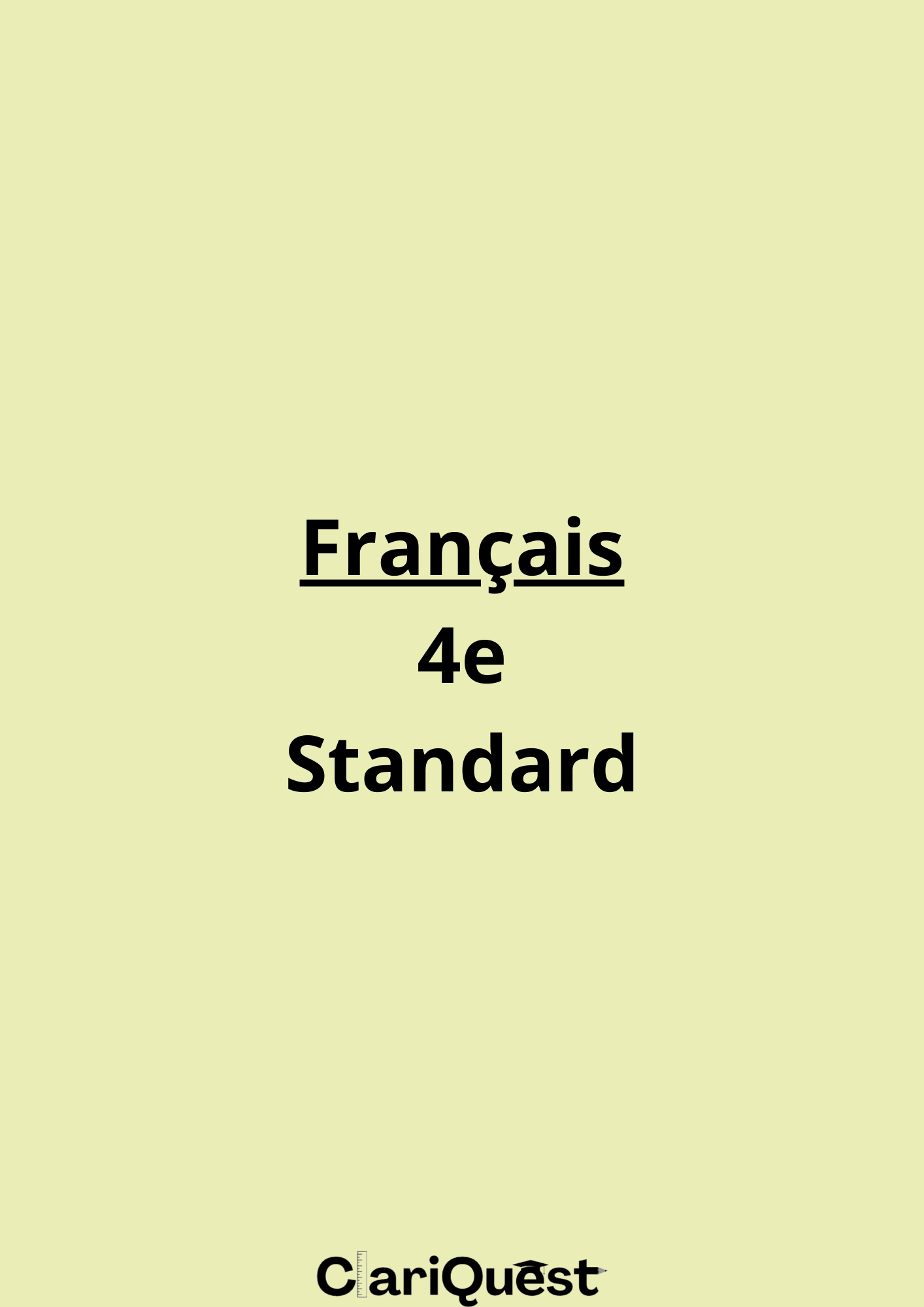 Programme de français de 4 ème standard