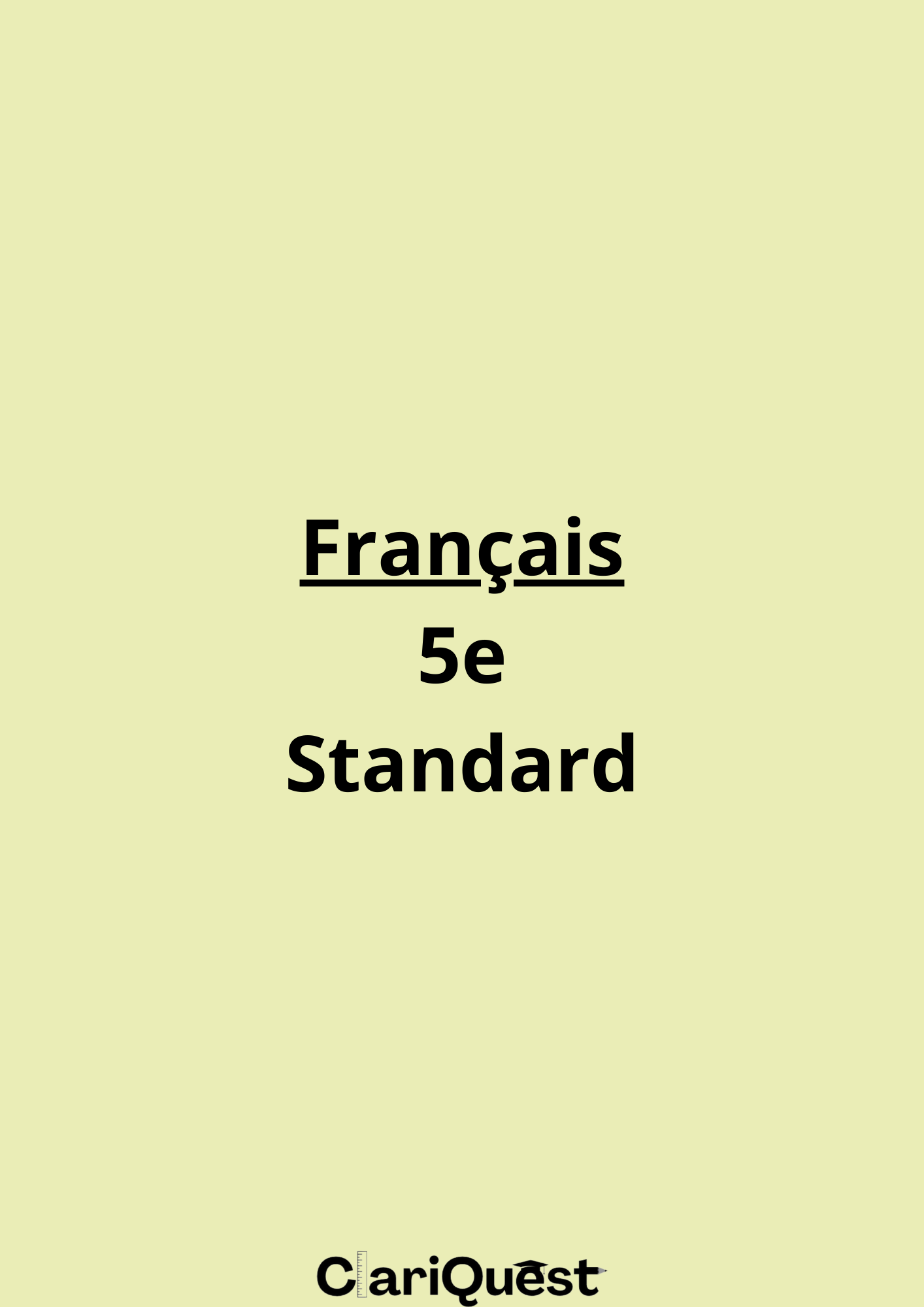 Programme de français de 5 ème standard