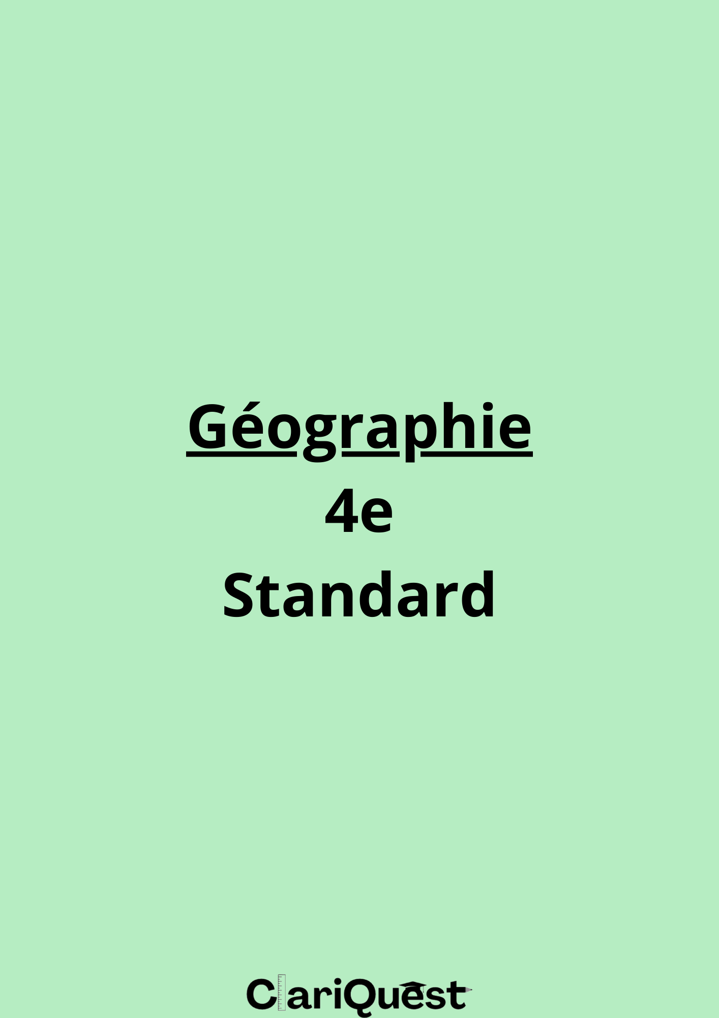 Programme de géographie de 4 ème standard