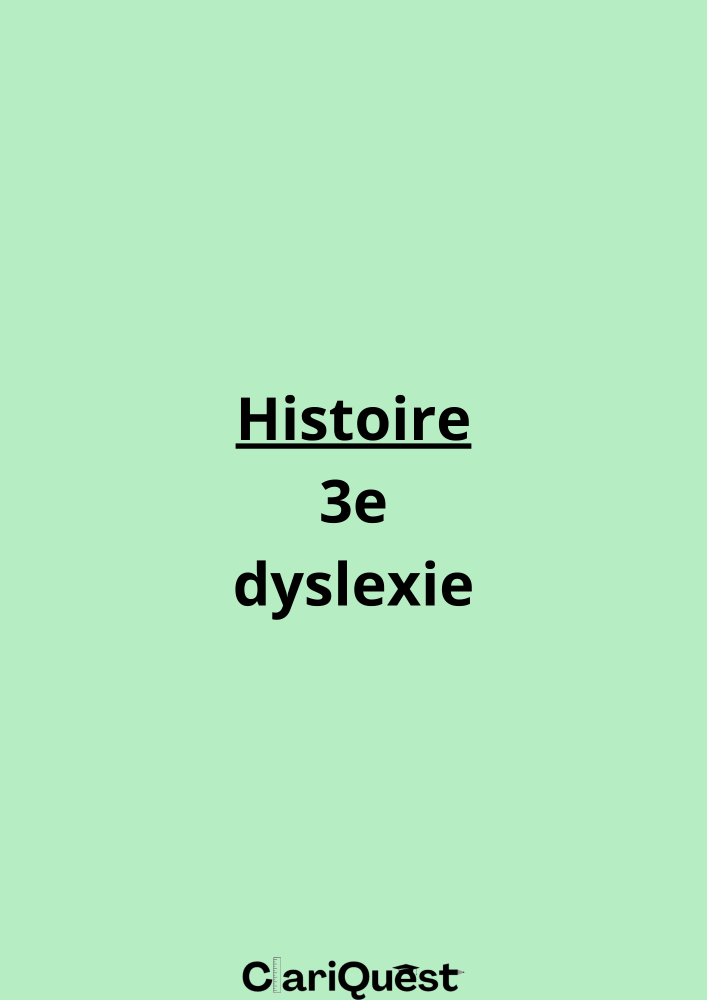 Programme d'histoire de 3 ème adapté à la dyslexie