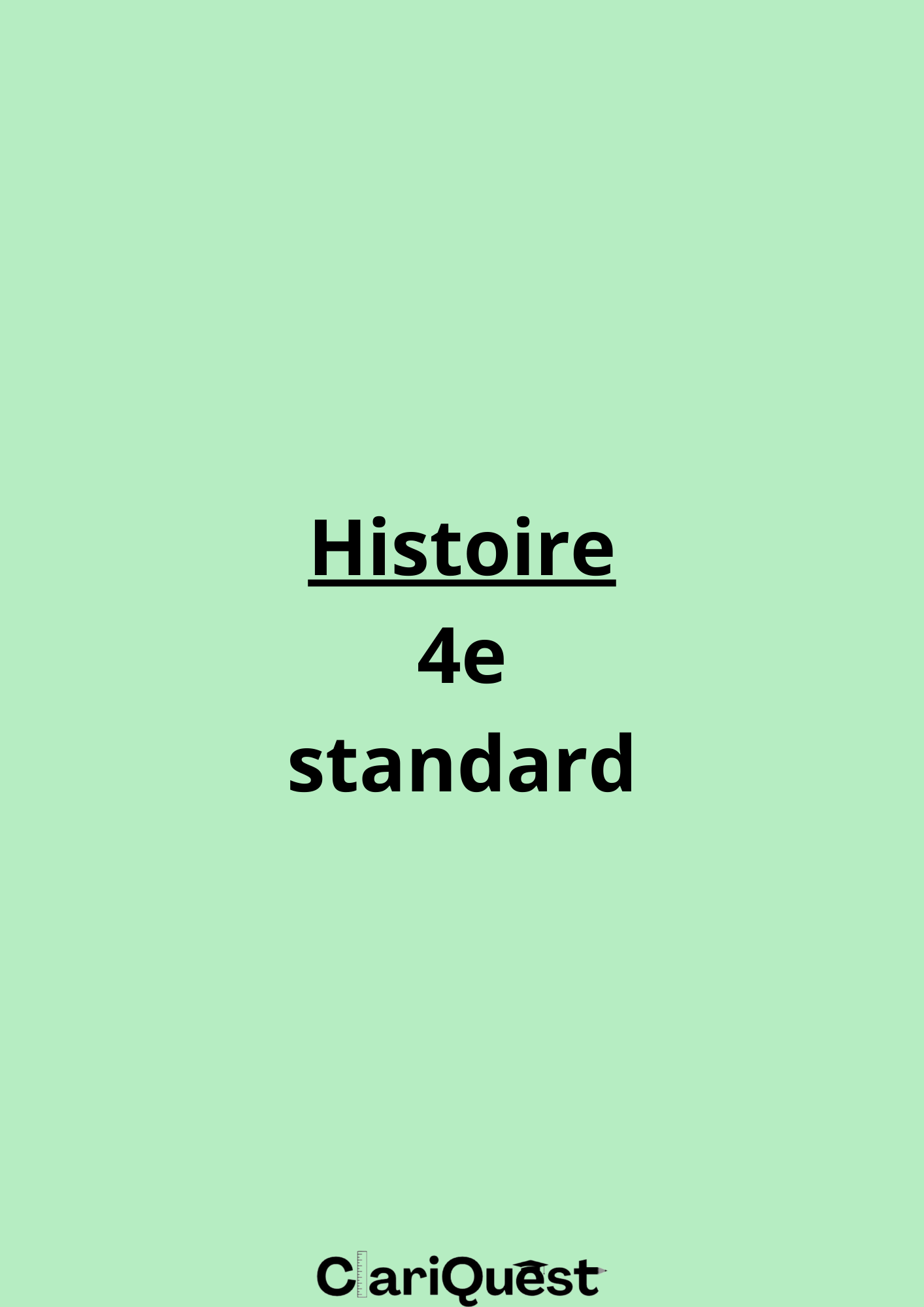Programme d'histoire de 4 ème standard