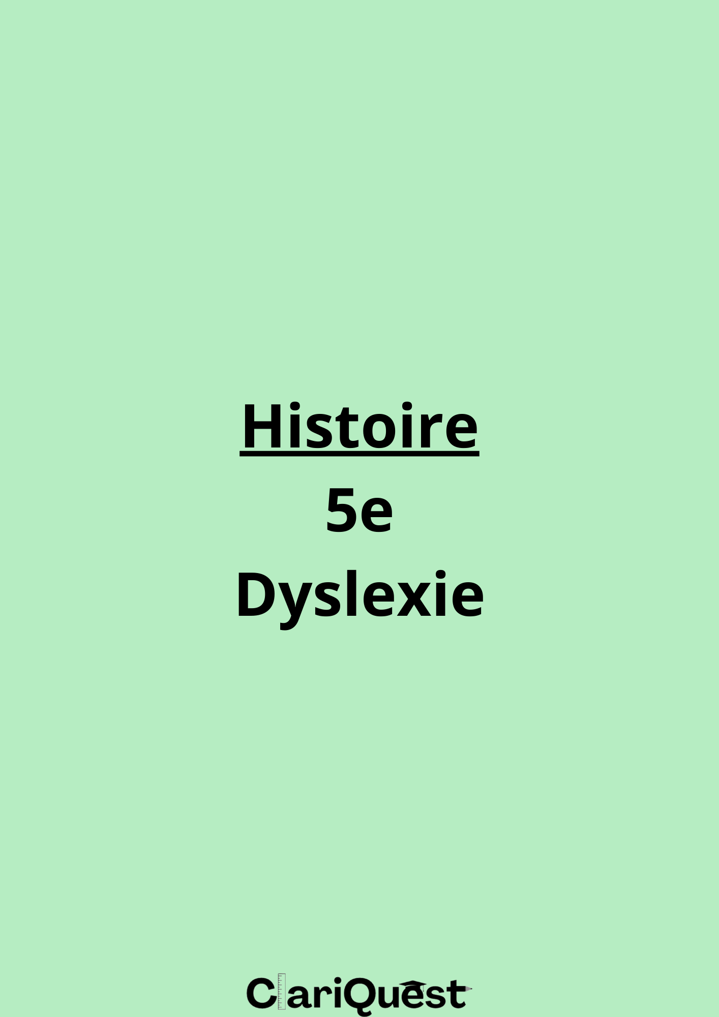 Programme d'histoire de 5 ème adapté à la dyslexie