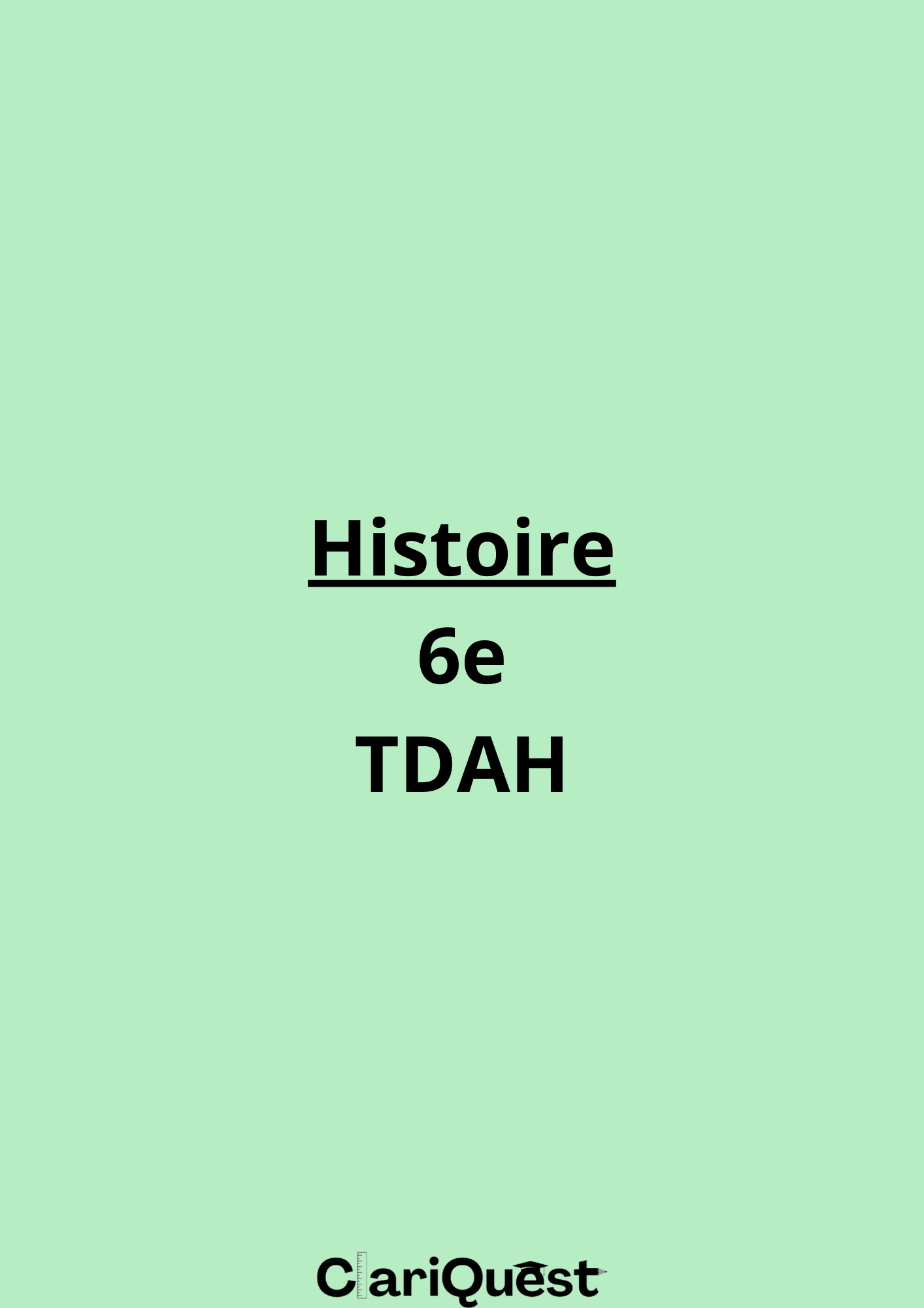 Programme d'histoire de 6 ème TDAH