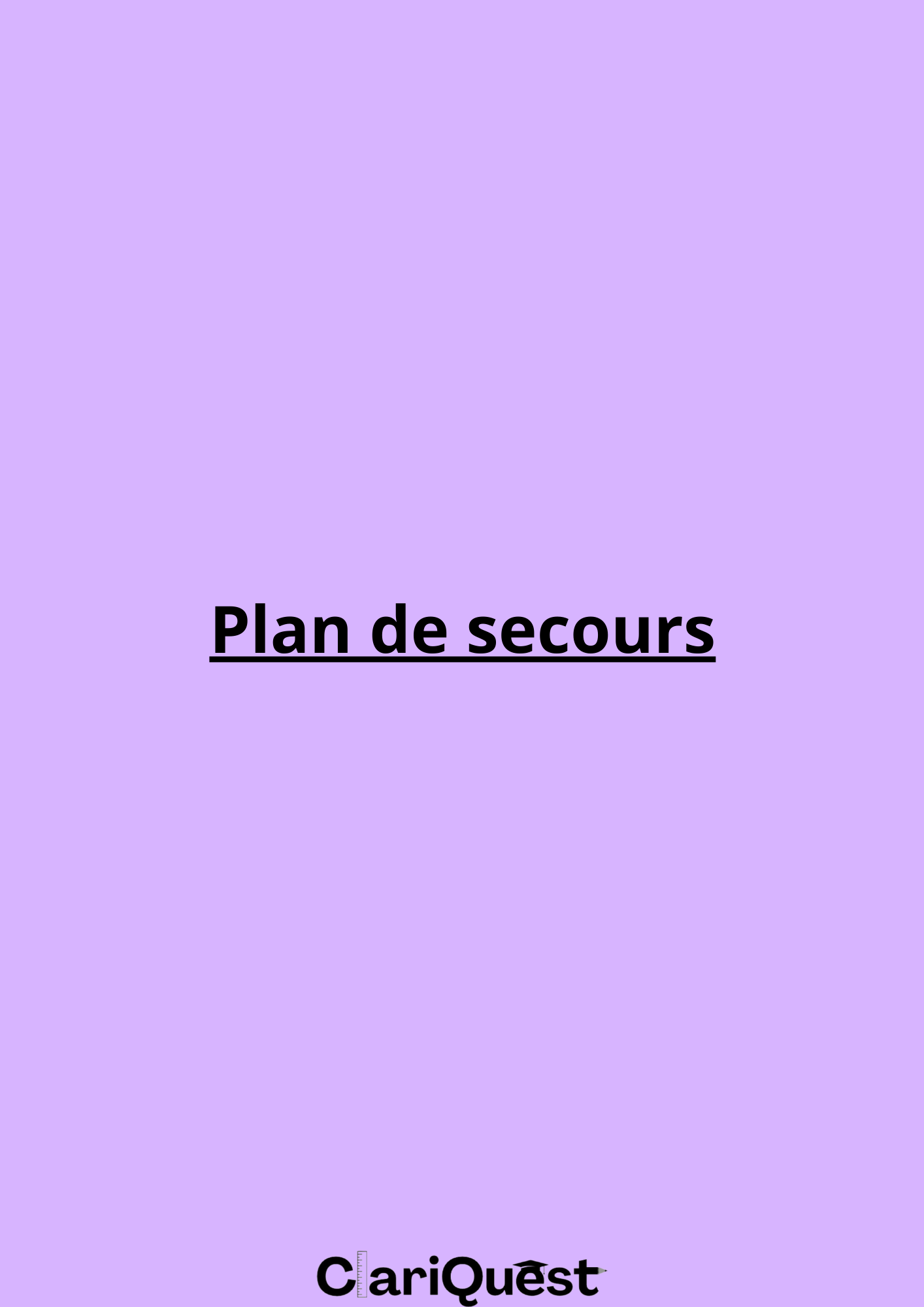 Plan de secours