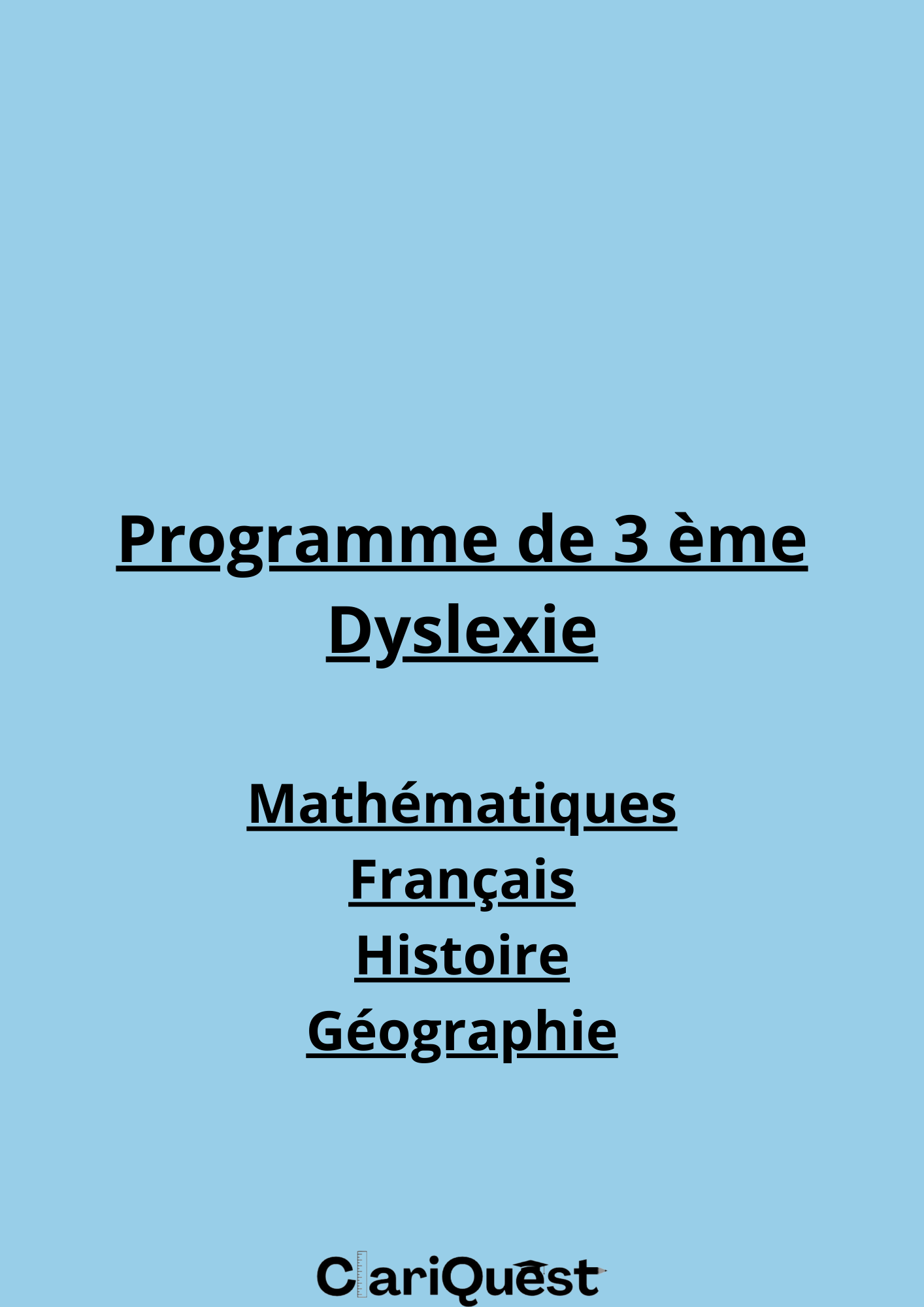 Programme de 3e dyslexie
