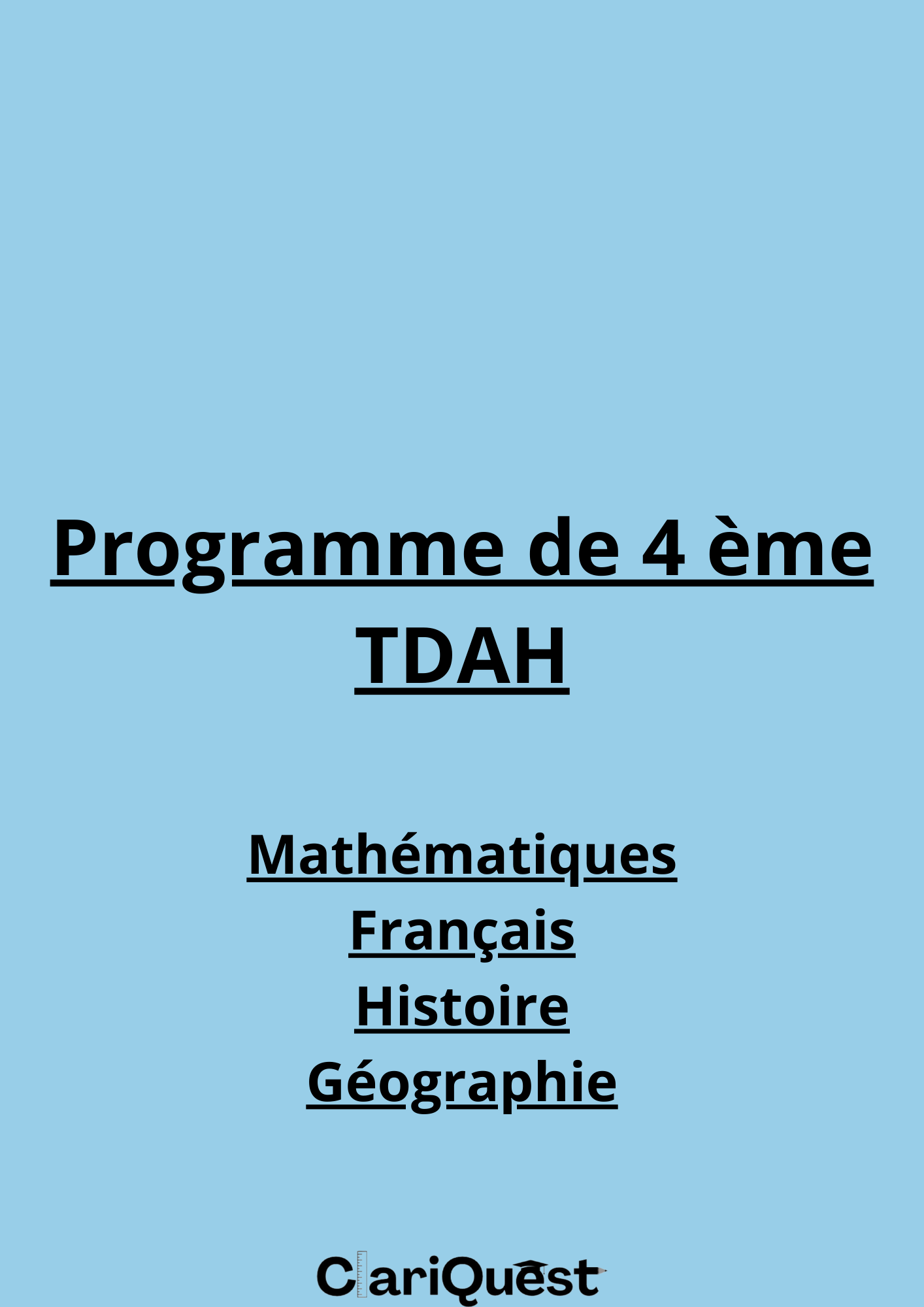 Programme de 4e TDAH