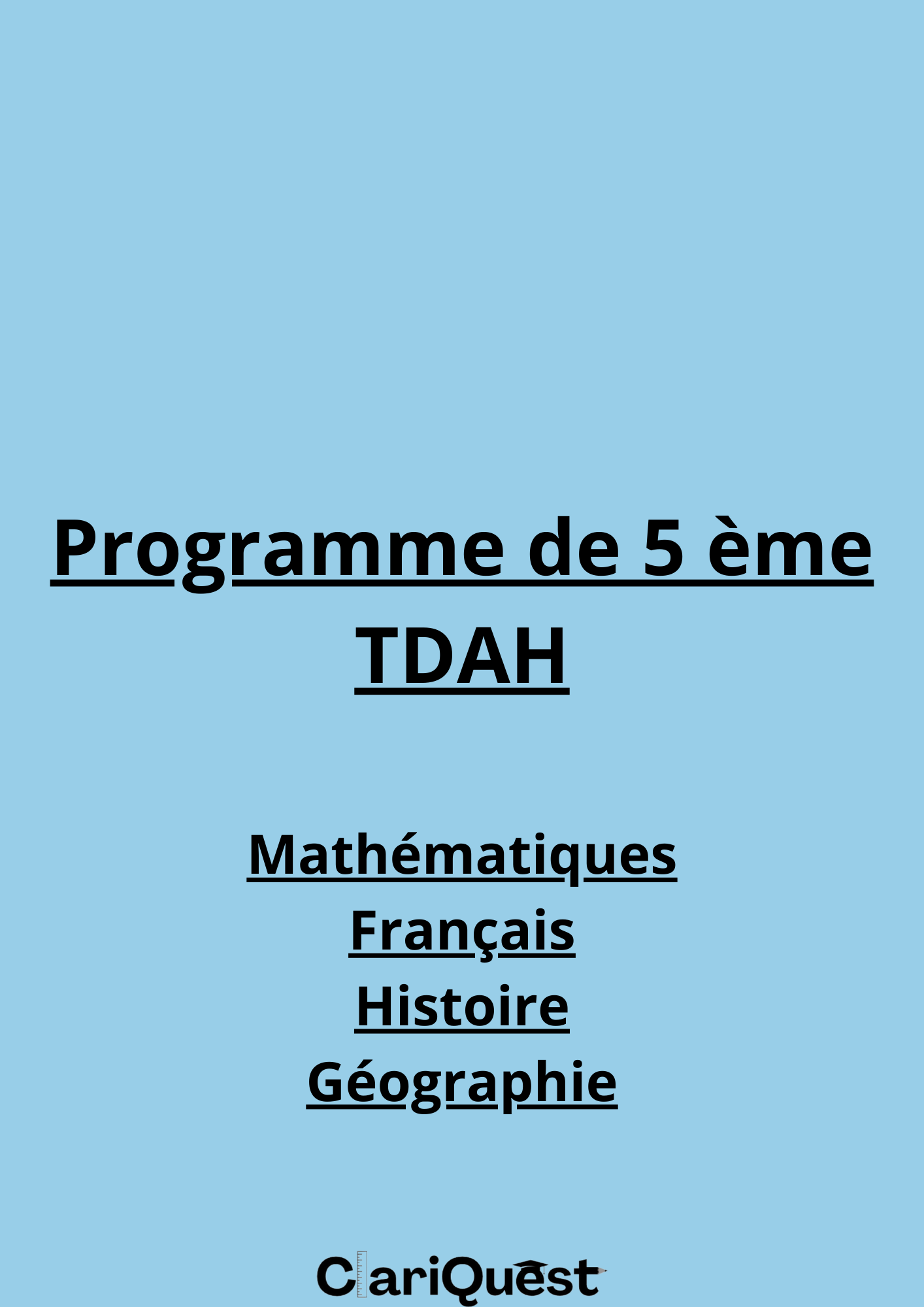 Programme de 5e TDAH