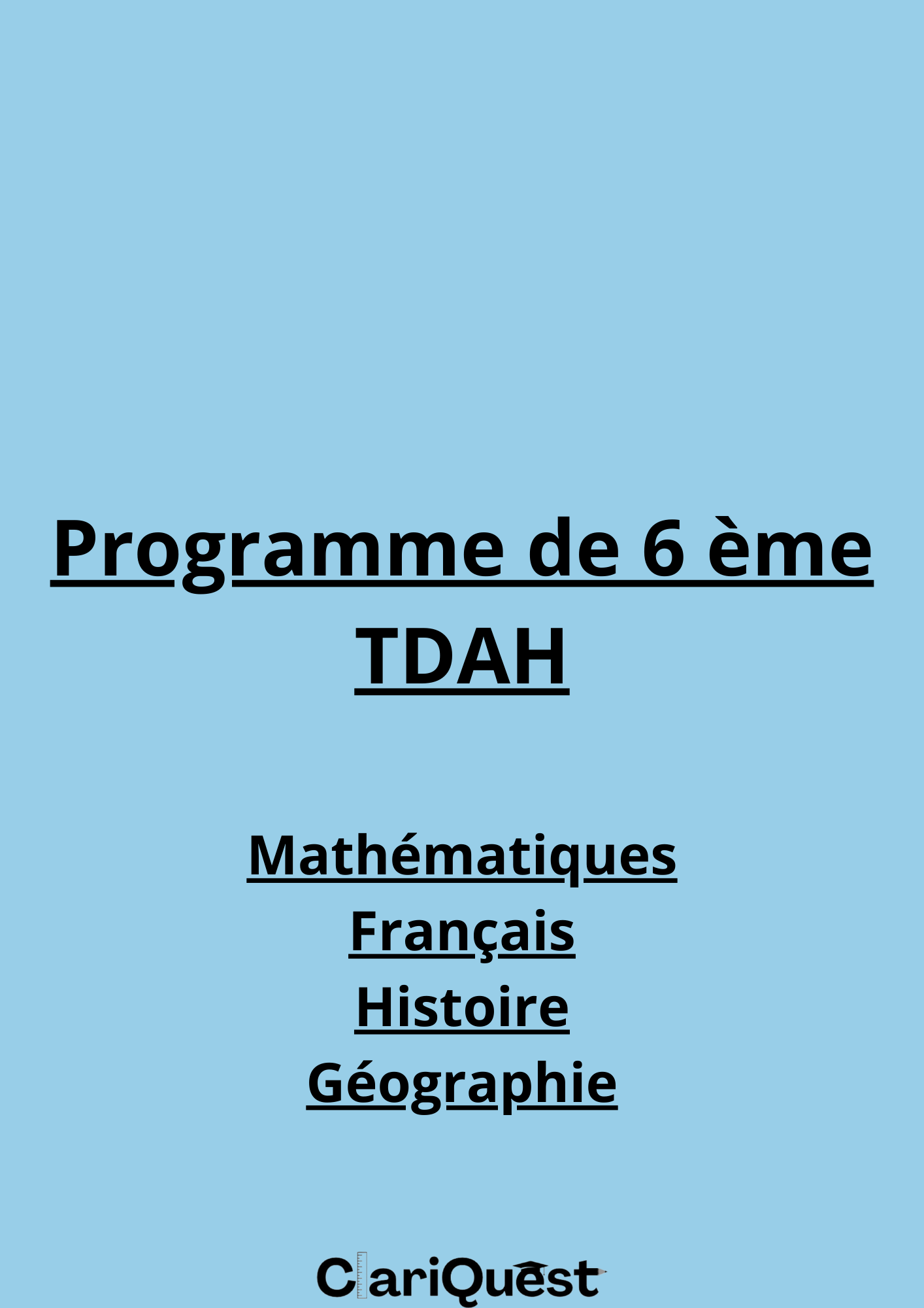 Programme de 6e TDAH
