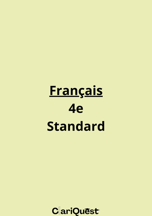 Programme de français de 4 ème standard