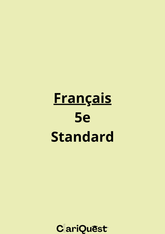 Programme de français de 5 ème standard