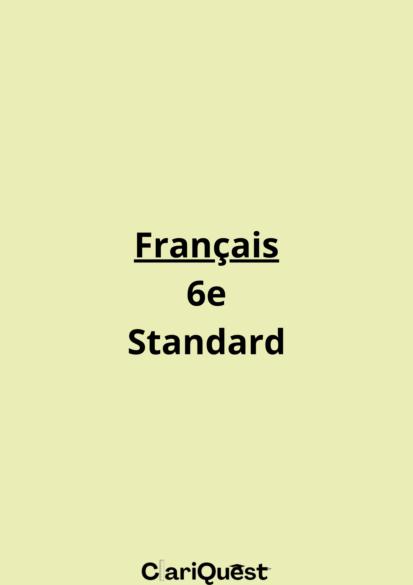 Programme de français de 6 ème standard