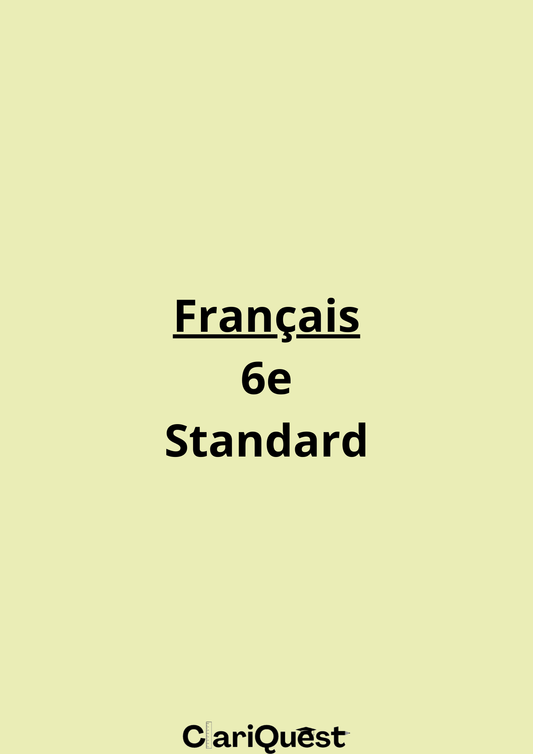 Programme de français de 6 ème standard