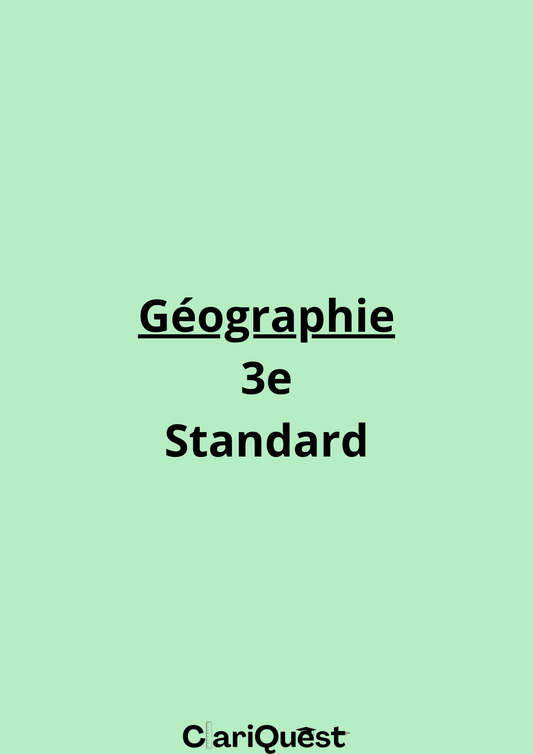 Programme de géographie de 3 ème standard