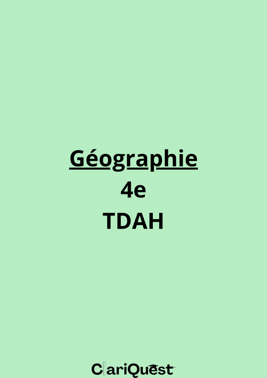 Programme de géographie de 4 ème TDAH