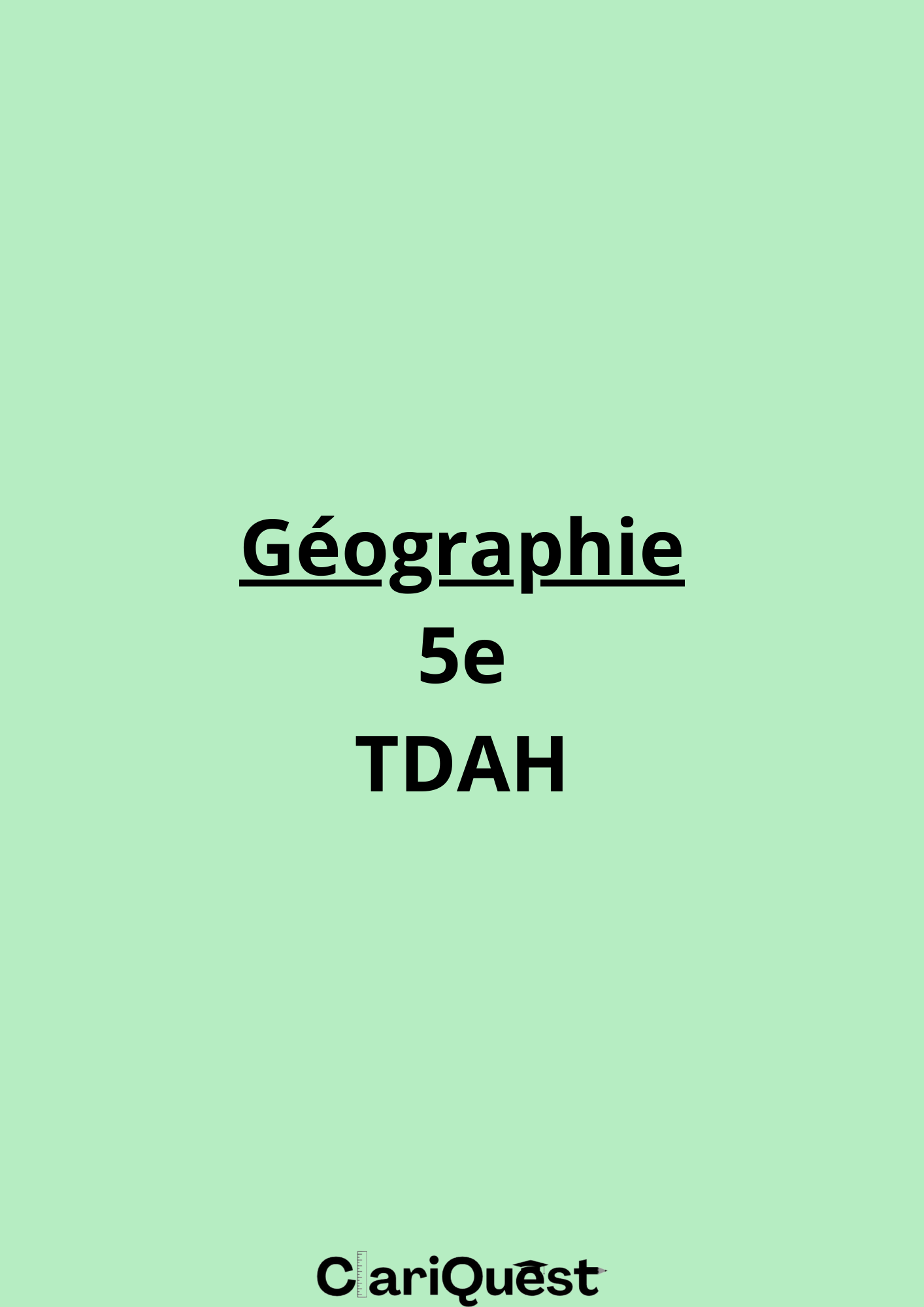 Programme d'histoire de 5 ème TDAH