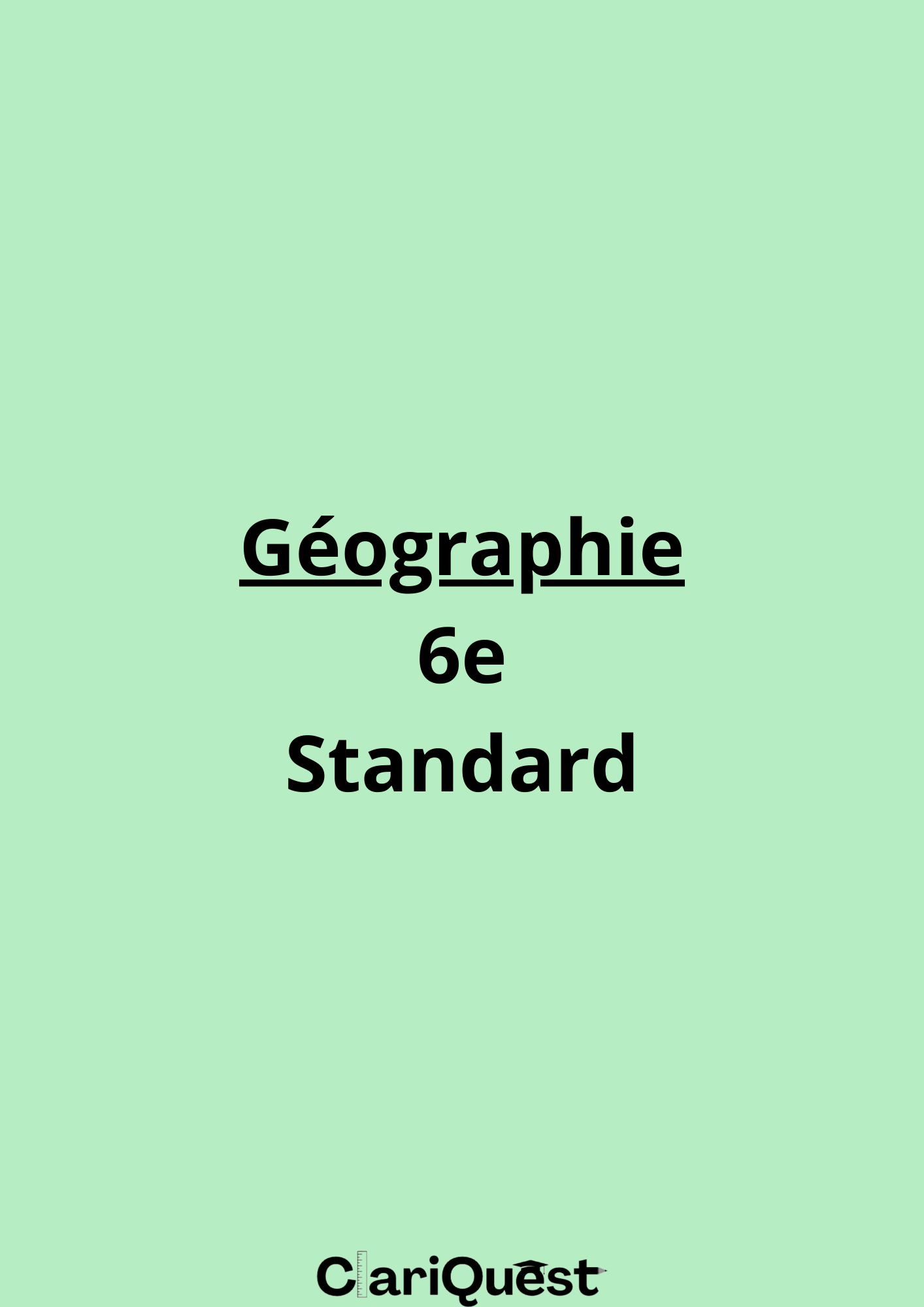 Programme de géographie de 6 ème standard