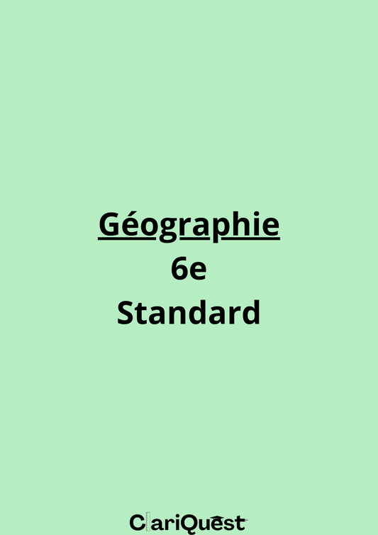 Programme de géographie de 6 ème standard