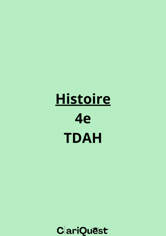 Programme d'histoire de 4 ème TDAH