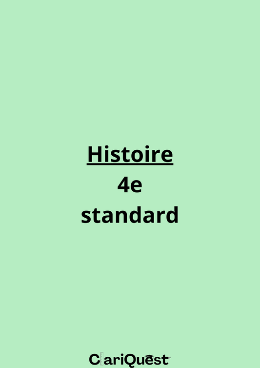 Programme d'histoire de 4 ème standard