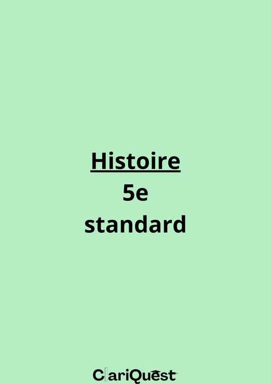 Programme d'histoire de 5 ème standard