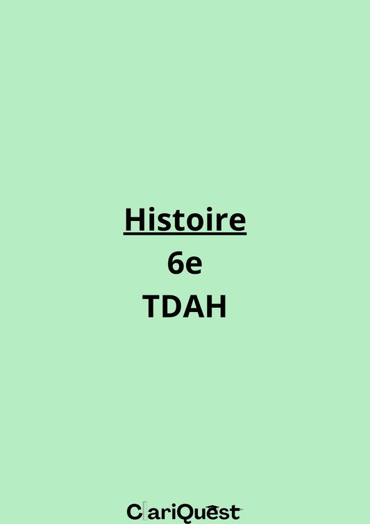 Programme d'histoire de 6 ème TDAH