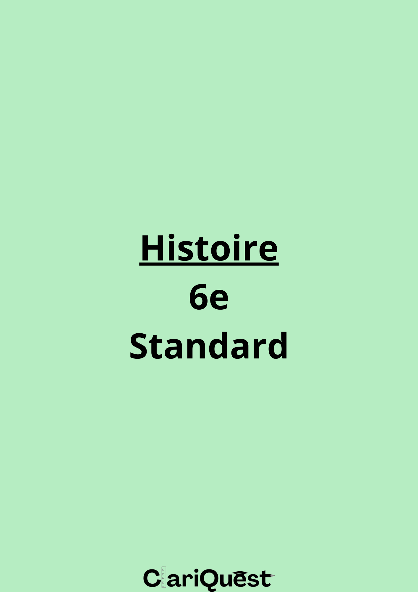 Programme d'histoire de 6 ème standard