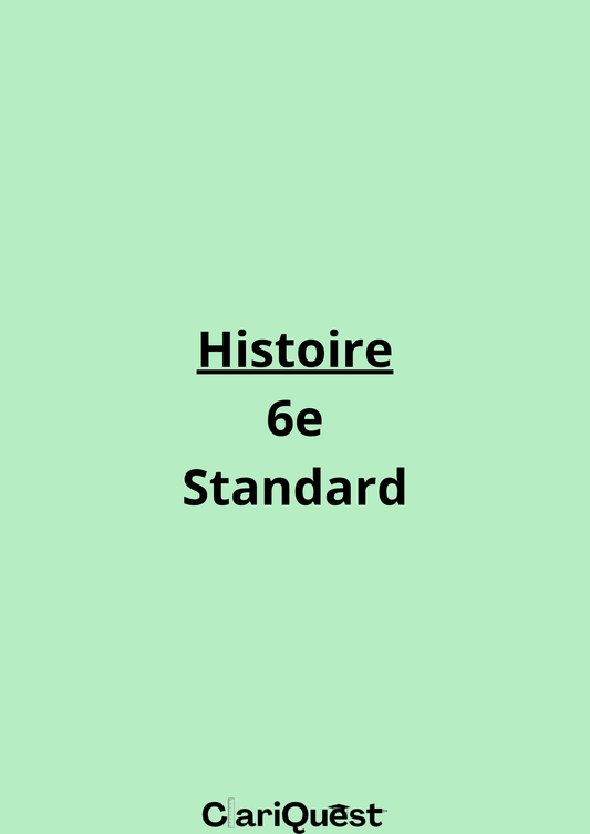 Programme d'histoire de 6 ème standard