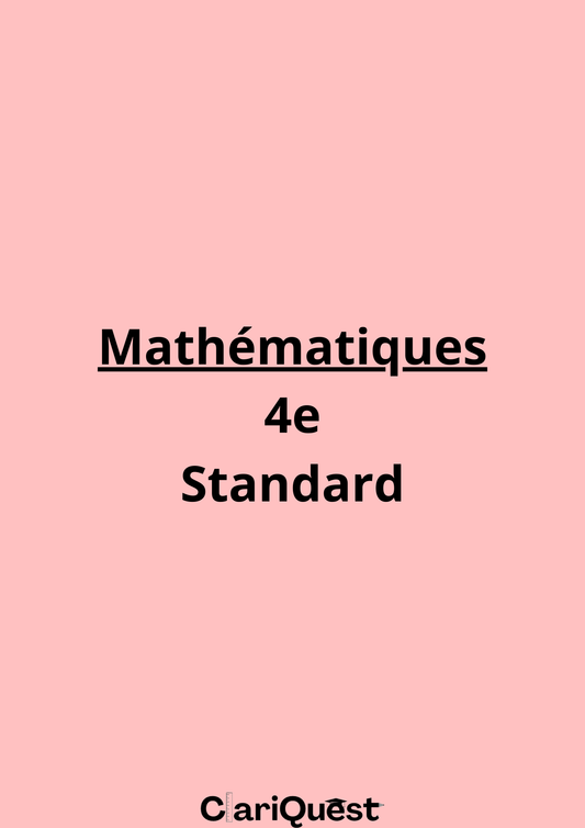 Programme de mathématiques de 4 ème standard
