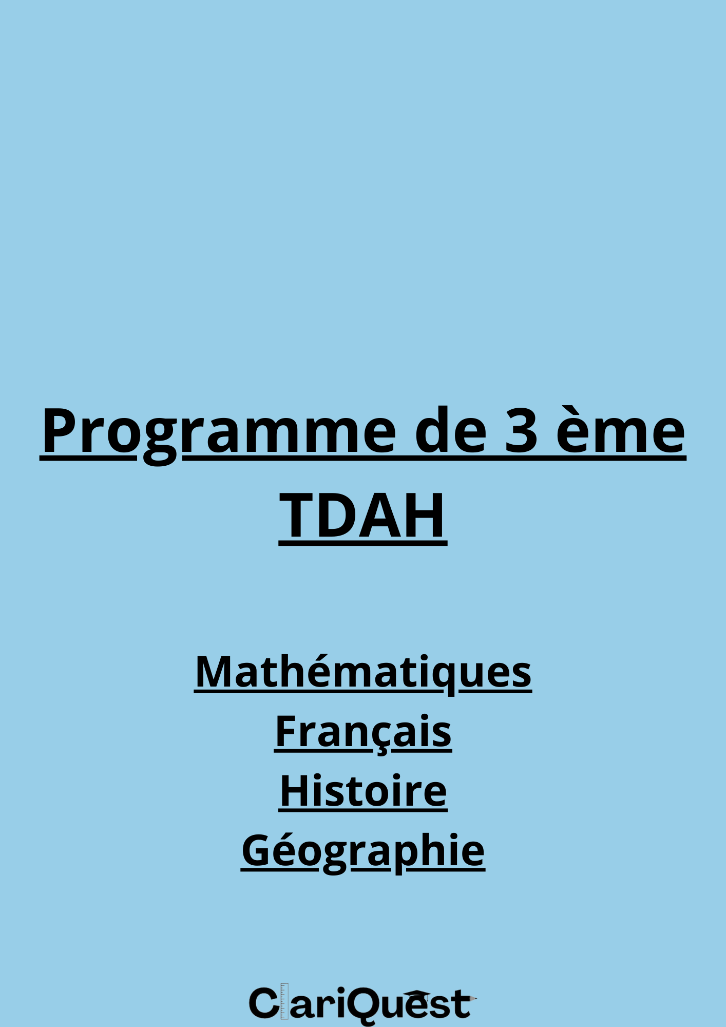Programme de 3e TDAH