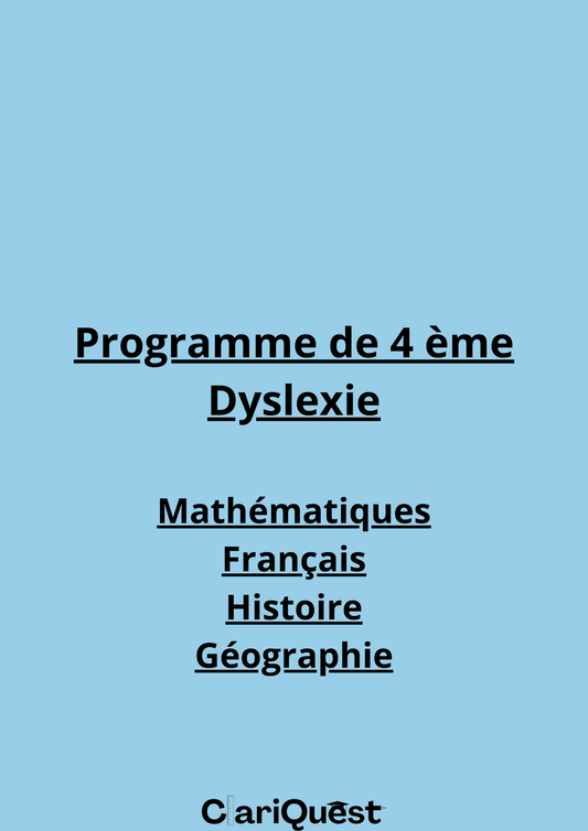 Programme de 4e dyslexie