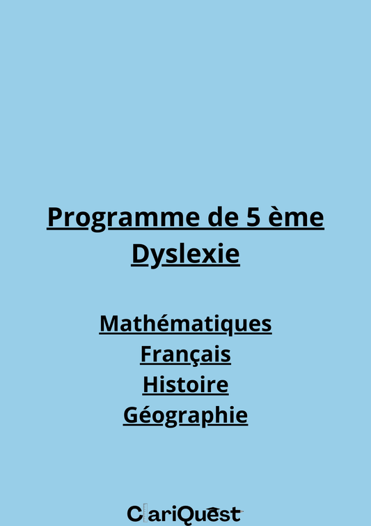 Programme de 5e dyslexie