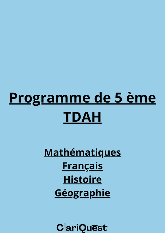 Programme de 5e TDAH