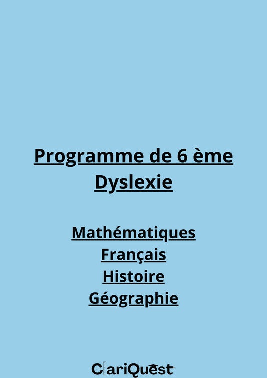 Programme de 6e dyslexie