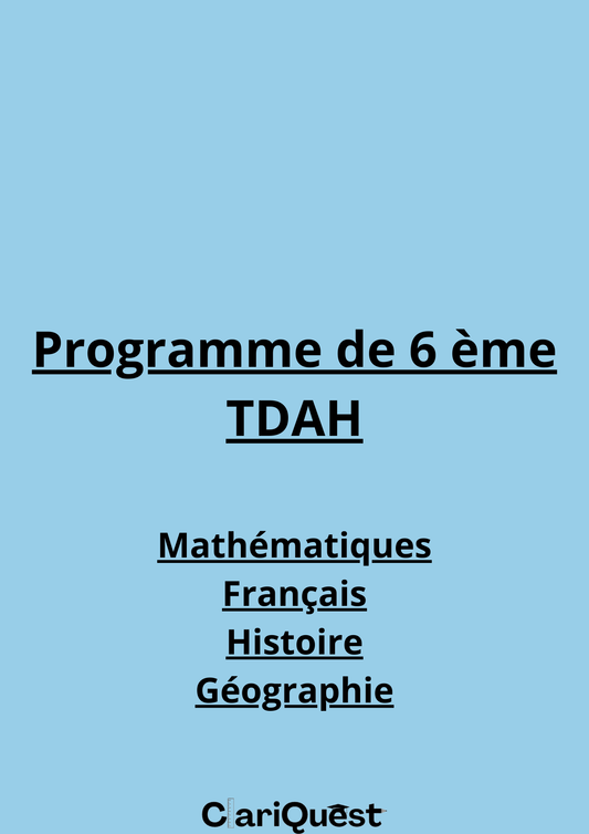 Programme de 6e TDAH