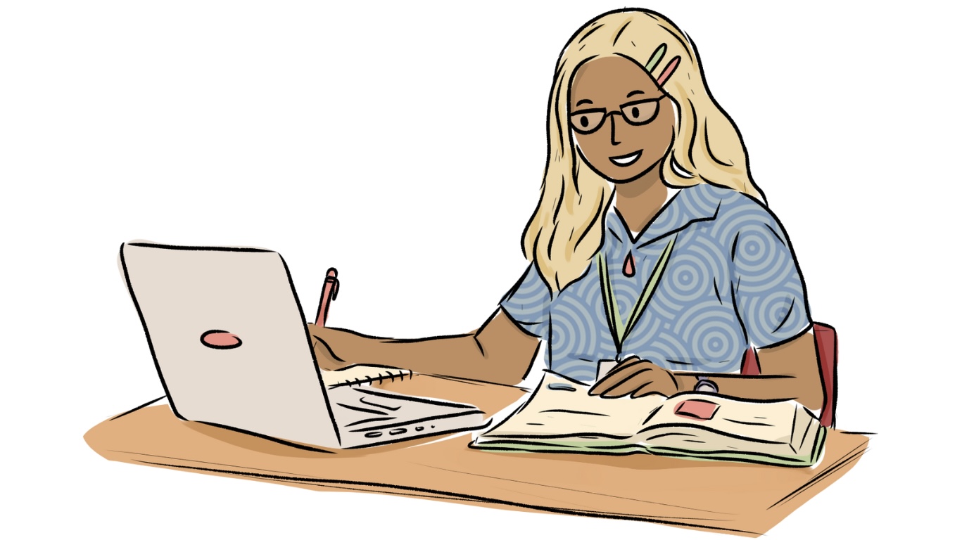 Personne qui étudie collégien dyslexique qui utilise les fiches de révision adaptées ClariQuest